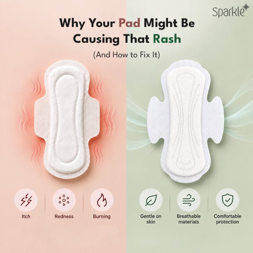 Why Your Pad Might Be Causing That Rash (And How to Fix It) Why-Your-Pad-Might-Be-Causing-That-Rash-And-How-to-Fix-It.Sparkle.sanitary-pad.SPK-SEP2026-BLOG